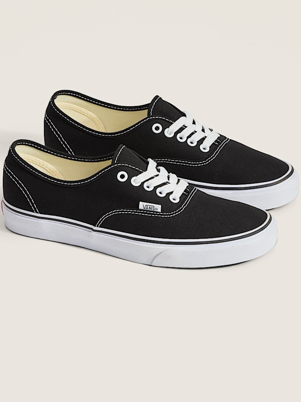Vans Black Canvas Low-Profile Sneakers with White Accents NIB